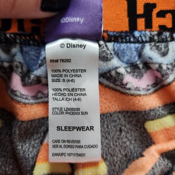 Disney Stitch Halloween Pajama Pants Orange Black size Small - Picture 4 of 7